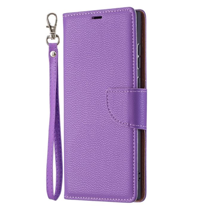 Bild 4, Samsung Galaxy S22 Ultra Fodral Litchi Textur Lila