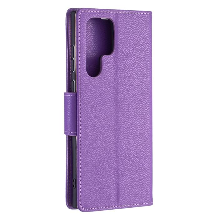 Bild 5, Samsung Galaxy S22 Ultra Fodral Litchi Textur Lila