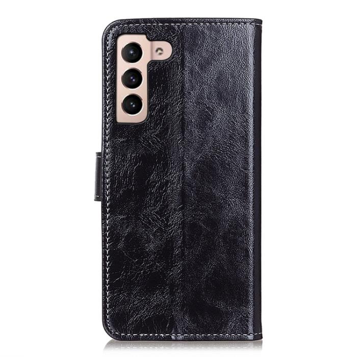 Bild 3, Samsung Galaxy S22 Fodral Retro Crazy Horse Svart