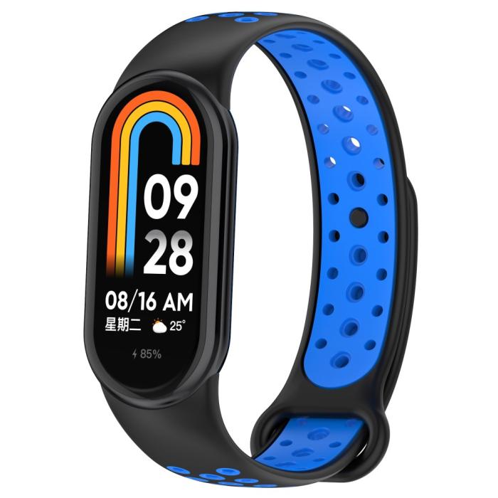 Bild 2, Xiaomi Smart Band 9/8 Träningsarmband Dual-Color Svart/Blå