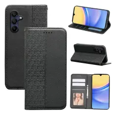 Samsung Galaxy A56 5G/A36 5G Fodral Flip L&auml;der Svart