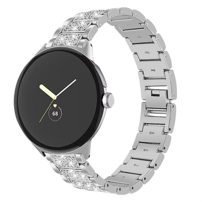 Bild 2, Rhinestone Metallarmband Google Pixel Watch / Watch 2