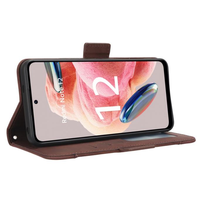 Bild 3, Xiaomi Redmi Note 12 4G Fodral Med Avtagbart Kortfodral Brun