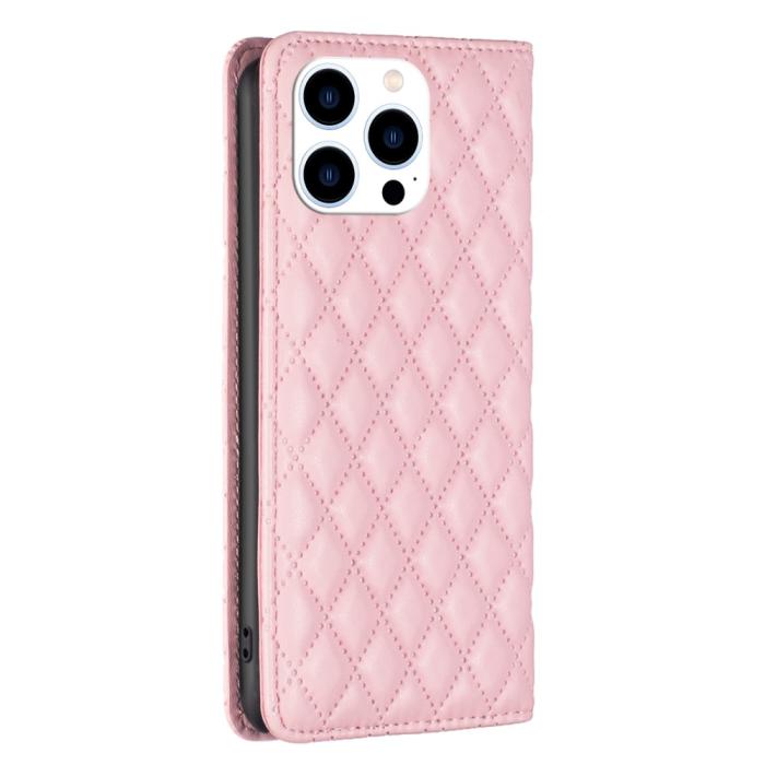 Bild 6, iPhone 16 Pro Fodral Diamond Flip Läder Rosa