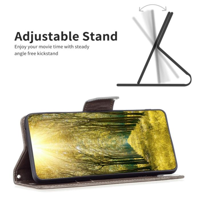 Bild 2, Samsung Galaxy S23 Fodral Med Fjäril Tryck Grå
