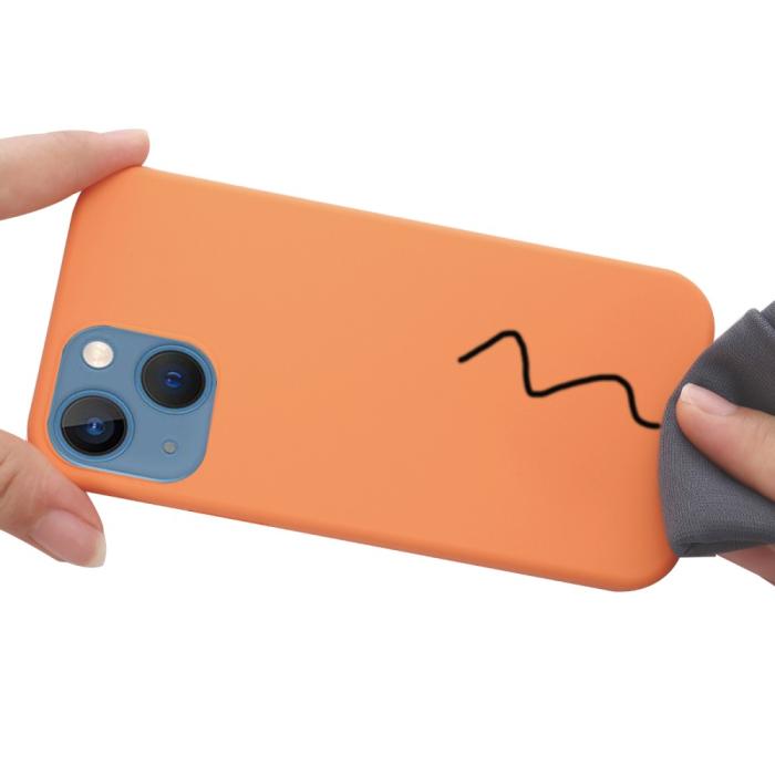 Bild 5, iPhone 13 Skal MagSafe Liquid Silikon Orange