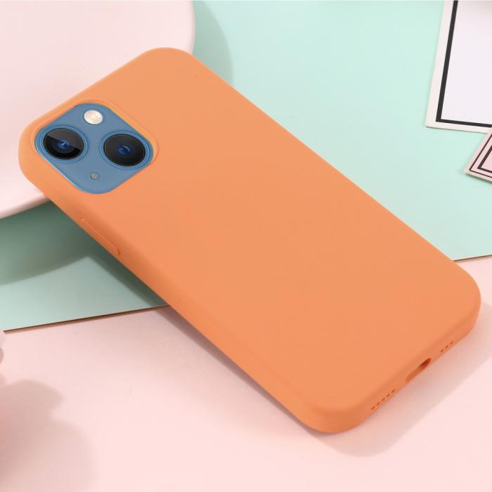 Bild 6, iPhone 13 Skal MagSafe Liquid Silikon Orange