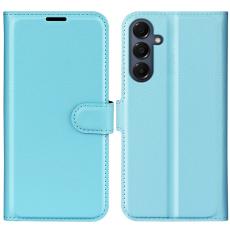 Samsung Galaxy A17 Fodral Litchi L&auml;der Bl&aring;