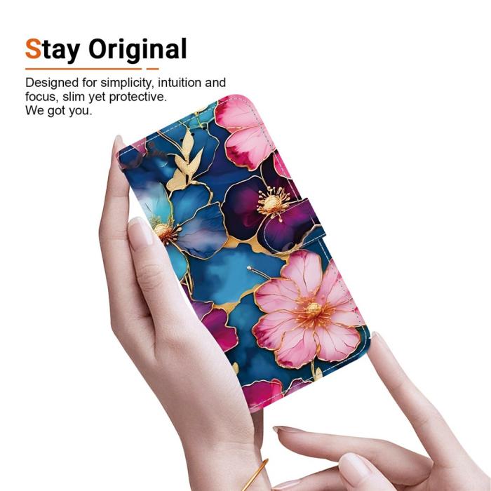 Bild 5, Honor 400 Smart Fodral Läder Blue Gold Flower