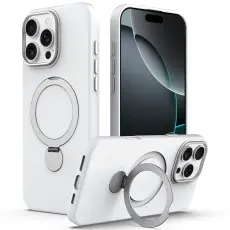 iPhone 16 Pro Max Skal MagSafe Kickstand Hybrid Vit
