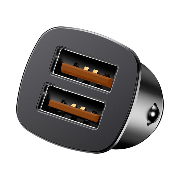 Bild 5, Baseus 30W 2x USB Billaddare Snabbladdning Svart