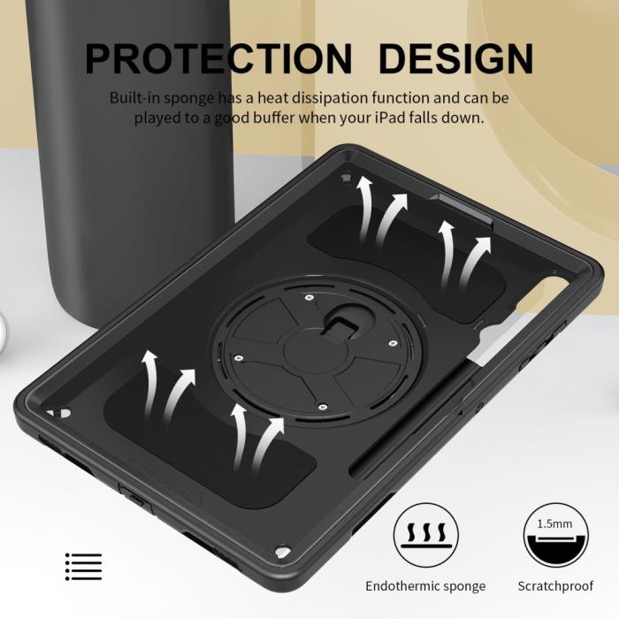 Bild 6, Samsung Galaxy Tab S9 Plus Skal 360 Rotation Shockproof Med Rem