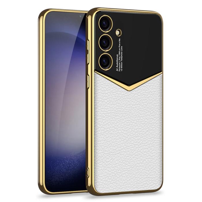 Bild 1, GKK Galaxy S24 Plus Skal Läder Hybrid Electroplate Vit