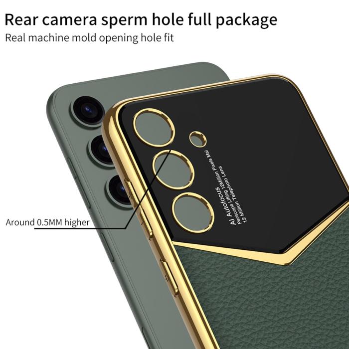 Bild 4, GKK Galaxy S24 Plus Skal Läder Hybrid Electroplate Vit
