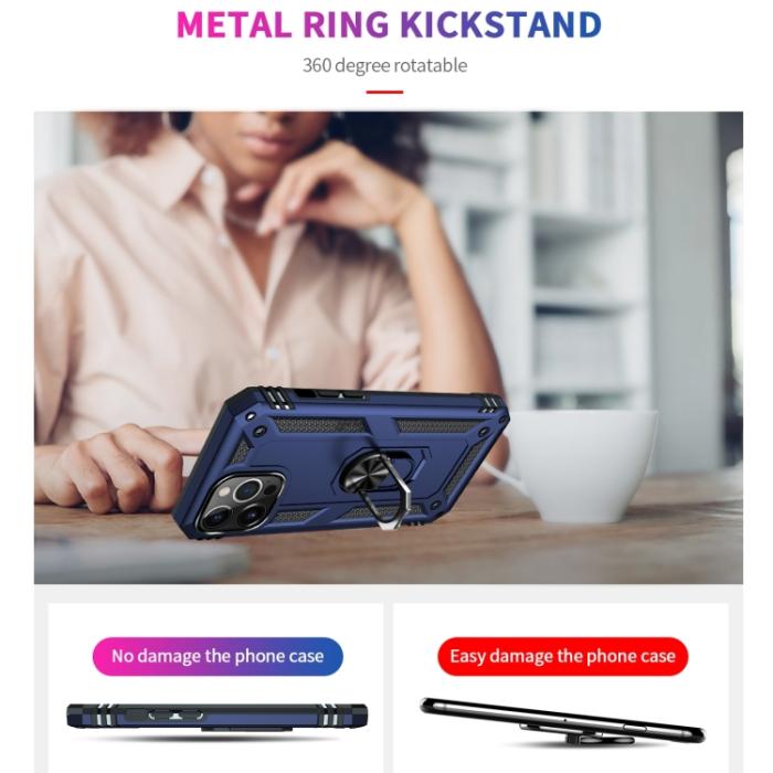 Bild 3, iPhone 14 Pro Skal Hybrid Armor Ring Blå
