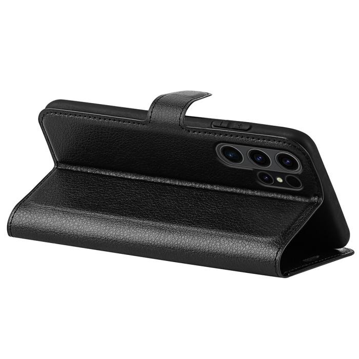 Bild 4, Samsung Galaxy S24 Ultra Fodral Läder Litchi Svart