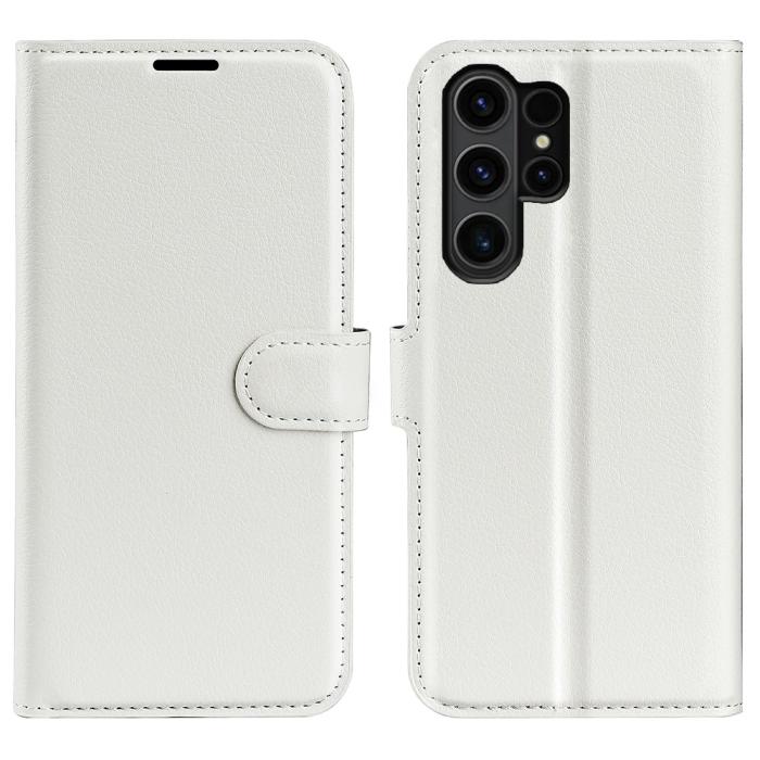 Bild 1, Samsung Galaxy S24 Ultra Fodral Läder Litchi Vit