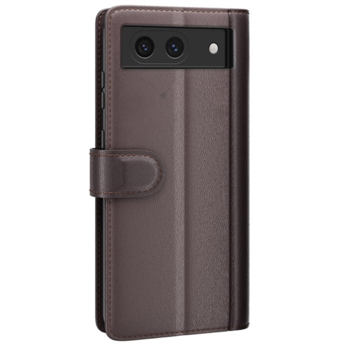 Bild 6, Google Pixel 8A Fodral Premium Äkta Läder Brun