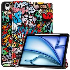iPad Air 13 2025/2024 Tri-Fold Fodral Med Pennhållare Grafitti