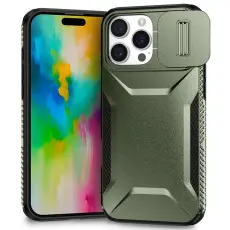 iPhone 16 Pro Max Skal CamShield Hybrid Gr&ouml;n