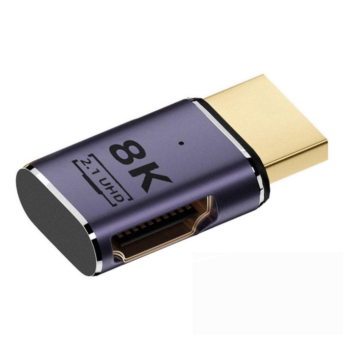 Bild 2, HDMI Hane - HDMI 2.1 Hona 8K 60Hz UHD Adapter Blå