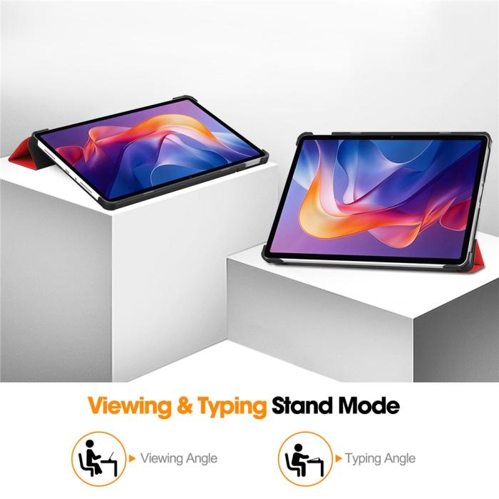 Bild 4, Xiaomi Redmi Pad 2 Fodral Tri-Fold Röd