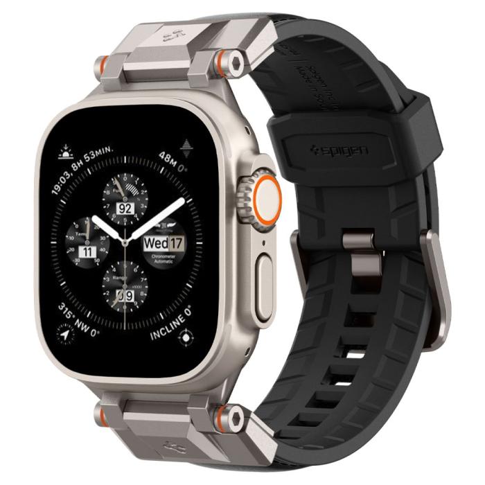 Bild 2, Spigen Armband Apple Watch 42/44/45/49 mm DuraPro Armor Svart