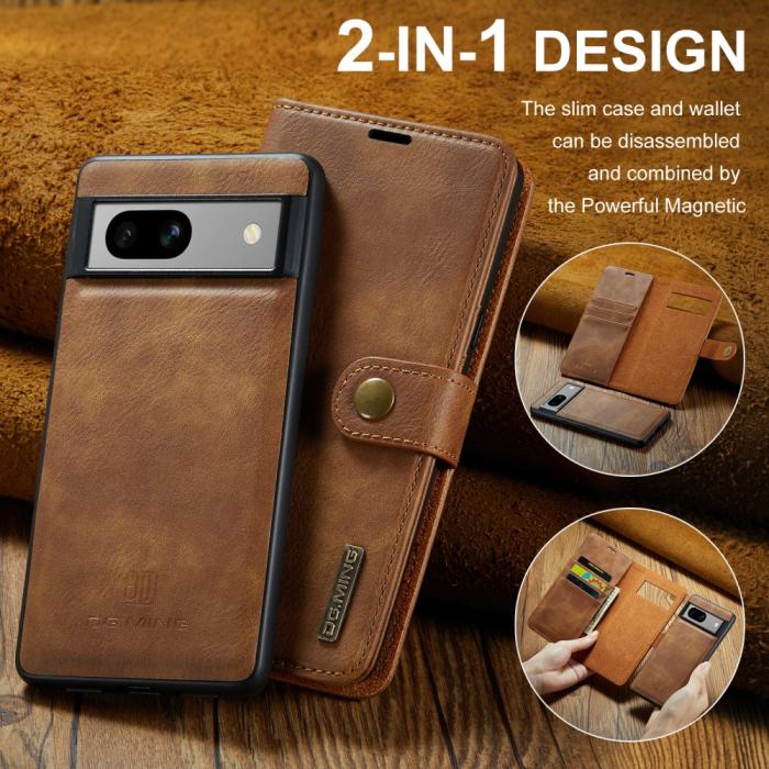 Bild 4, DG.MING Google Pixel 7A 2in1 Magnet Fodral / Skal Brun