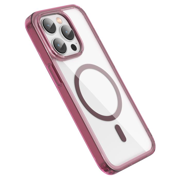 Bild 3, ColorPop iPhone 14 Pro Skal CH MagSafe Transparent/Röd