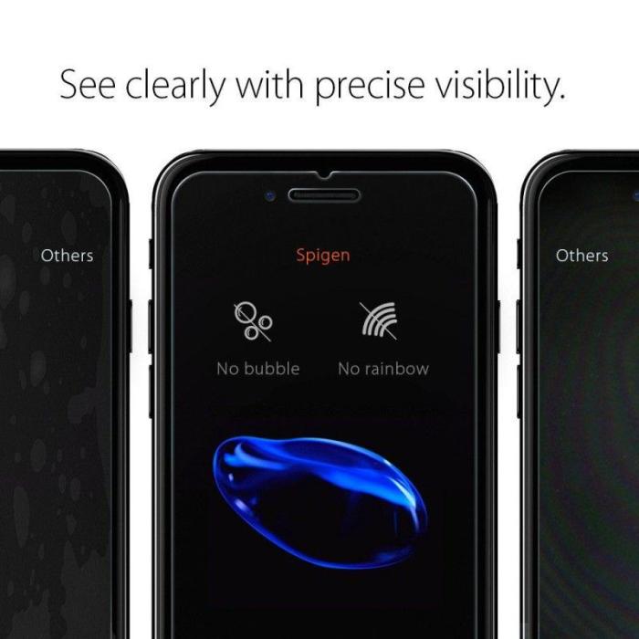 Bild 4, Spigen iPhone 7/8/SE Skärmskydd Slim Glas.tR Härdat Glas