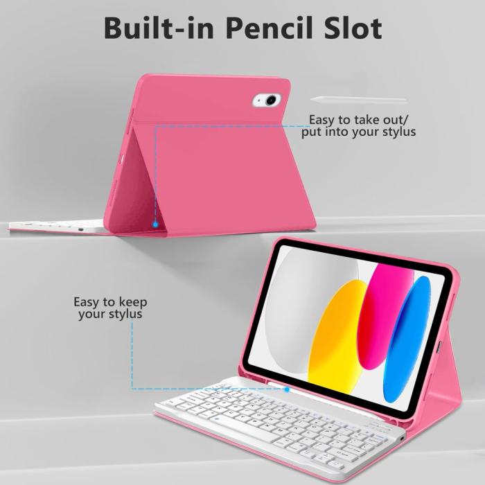 Bild 4, Tech-Protect iPad 11 2025/10.9 2022 Fodral SC Tangentbord Magenta