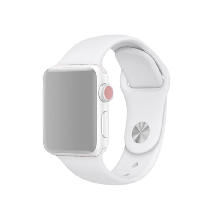 Bild 1, Silikon Armband Apple Watch 41/40/38 mm (M/L) - Vit