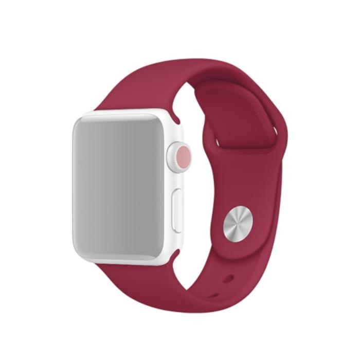 Bild 1, Silikon Armband Apple Watch 41/40/38 mm (M/L) - Vinröd
