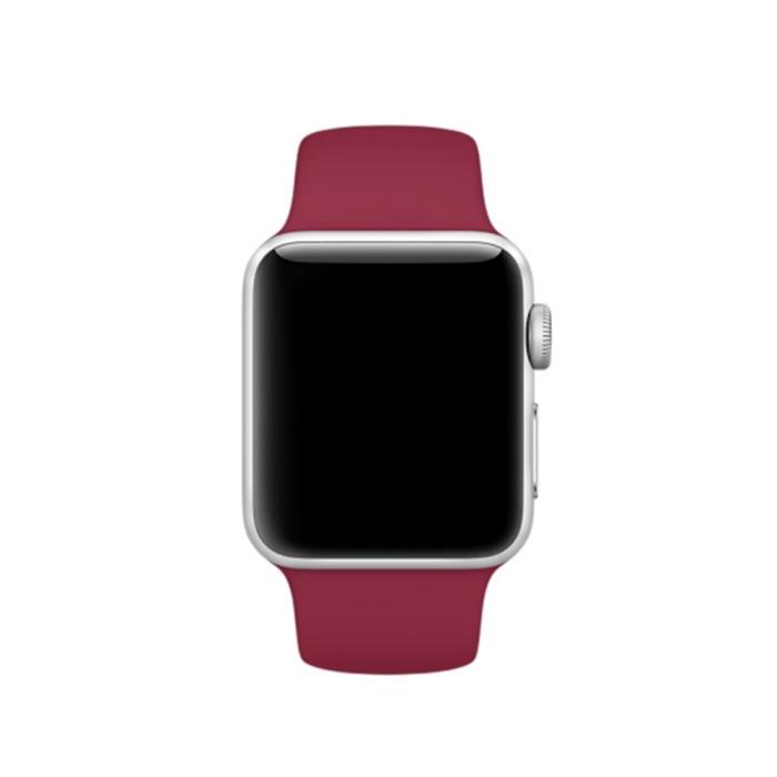 Bild 2, Silikon Armband Apple Watch 41/40/38 mm (M/L) - Vinröd