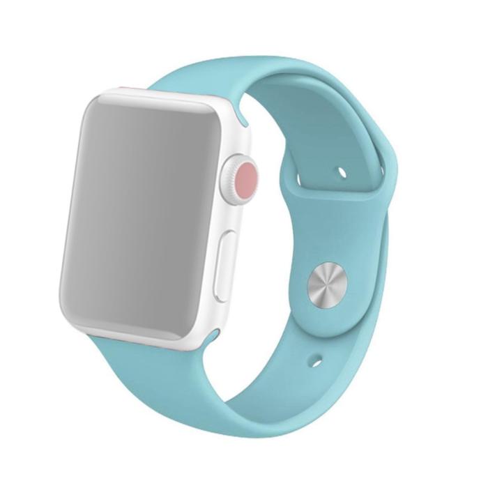 Bild 1, Silikon Armband Apple Watch 41/40/38 mm (M/L) - Cyan