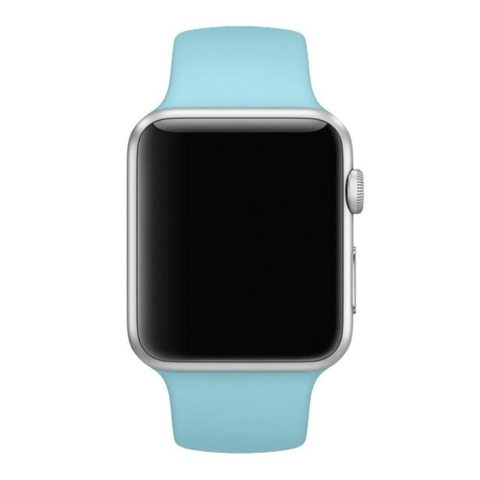 Bild 3, Silikon Armband Apple Watch 41/40/38 mm (M/L) - Cyan