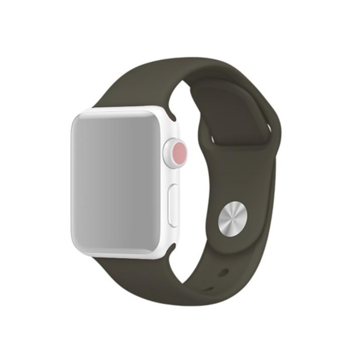 Bild 1, Silikon Armband Apple Watch 41/40/38 mm (M/L) - Mörk Grön