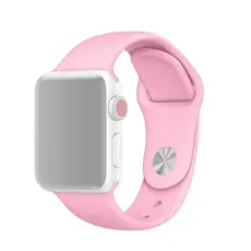 Silikon Armband Apple Watch 42/41/40/38 mm (M/L) - Ljus Rosa