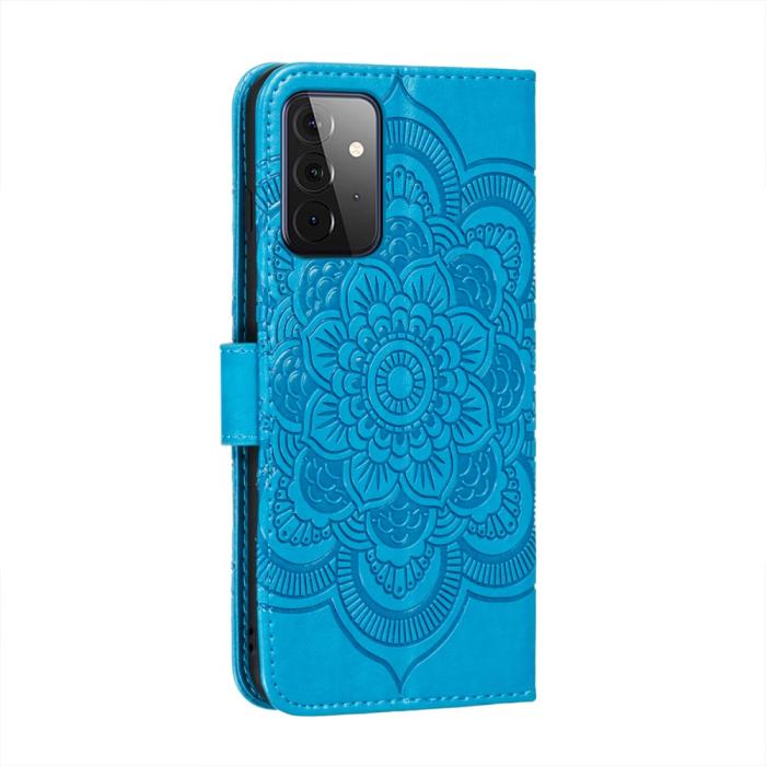 Bild 3, Samsung Galaxy A72 - Mandala Läder Fodral - Blå