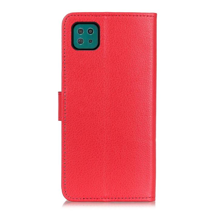 Bild 4, Samsung Galaxy A22 5G - Litchi Läder Fodral - Röd
