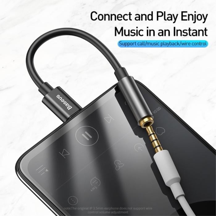 Bild 4, BASEUS USB-C till 3.5mm AUX Adapter, DAC Svart
