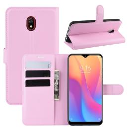 Xiaomi Redmi 8A - Litchi Plånboksfodral - Ljus Rosa