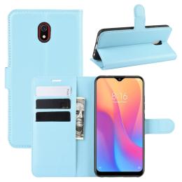 Xiaomi Redmi 8A - Litchi Plånboksfodral - Ljus Blå