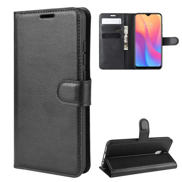 Bild 2, Xiaomi Redmi 8A - Litchi Plånboksfodral - Svart