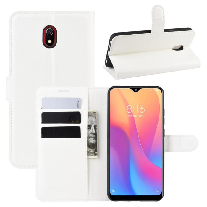 Bild 1, Xiaomi Redmi 8A - Litchi Plånboksfodral - Vit