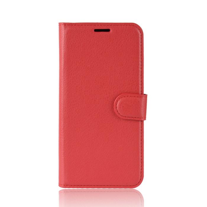 Bild 2, Xiaomi Redmi 8A - Litchi Plånboksfodral - Röd