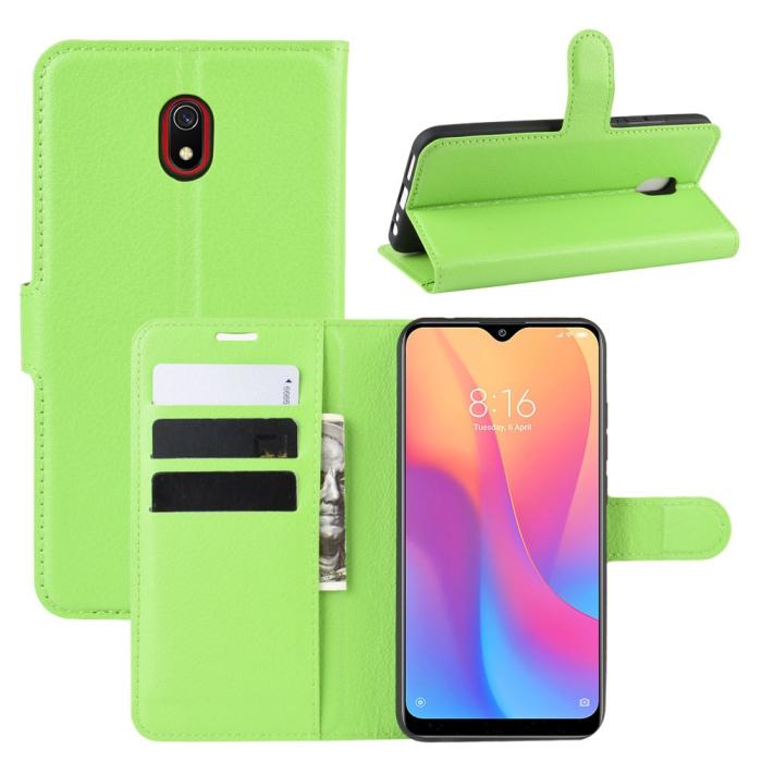 Bild 1, Xiaomi Redmi 8A - Litchi Plånboksfodral - Grön