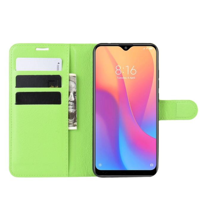Bild 5, Xiaomi Redmi 8A - Litchi Plånboksfodral - Grön