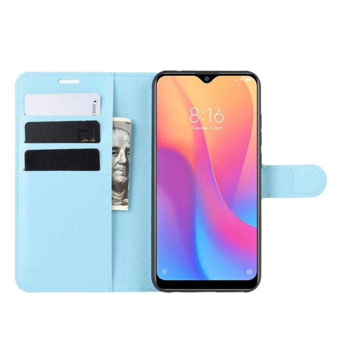 Bild 5, Xiaomi Redmi 8A - Litchi Plånboksfodral - Ljus Blå