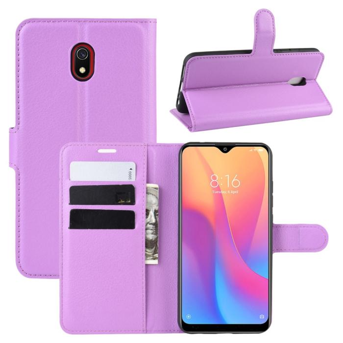 Bild 1, Xiaomi Redmi 8A - Litchi Plånboksfodral - Lila